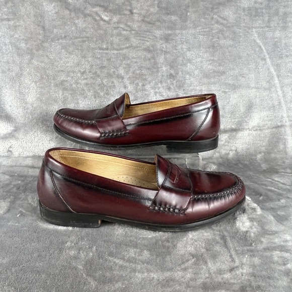 GH Bass Mens Penny Loafers Burgundy Leather Shoes Size 10.5 D Made in Brazil main image 5
